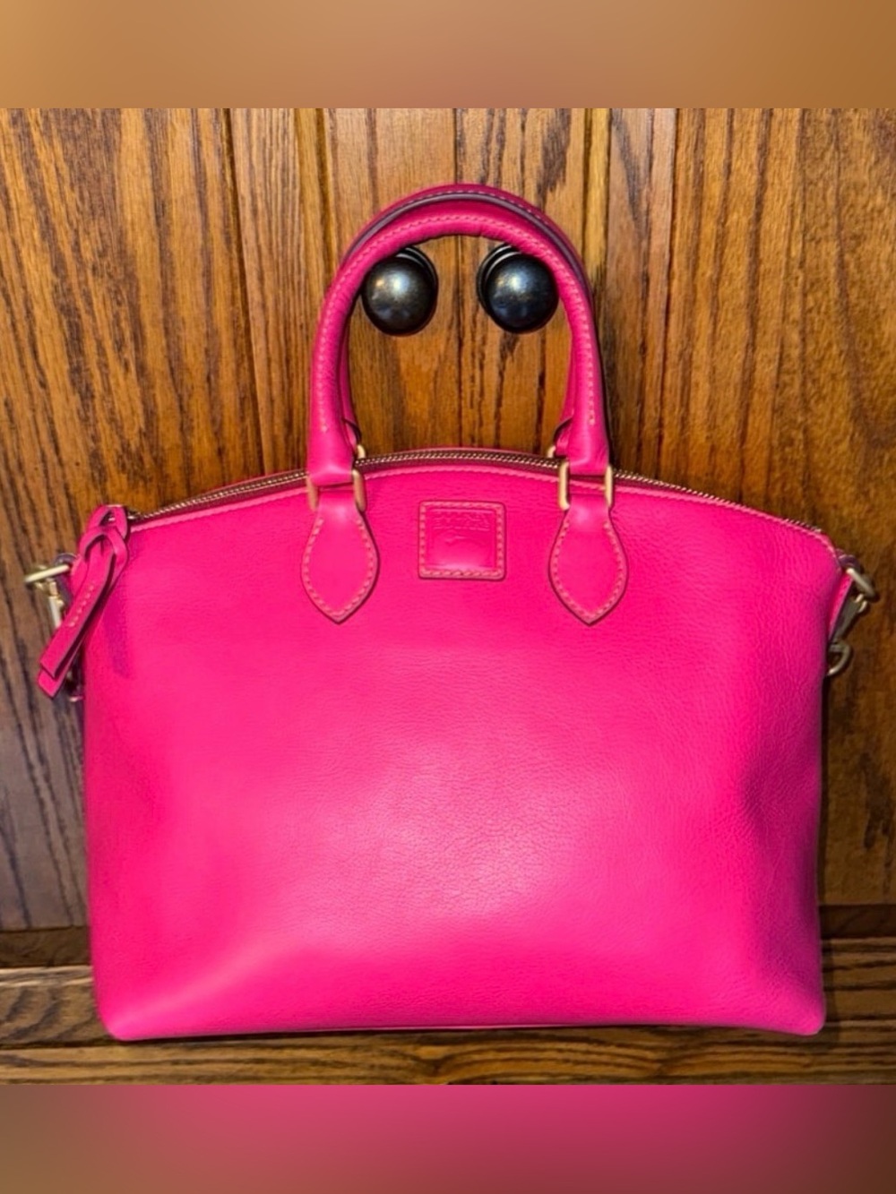 Dooney & Bourke Domed Florentine Fuchsia Satchel with strap